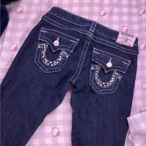 True religion Size 27 skinny jeans with gems - Picture 2 of 3